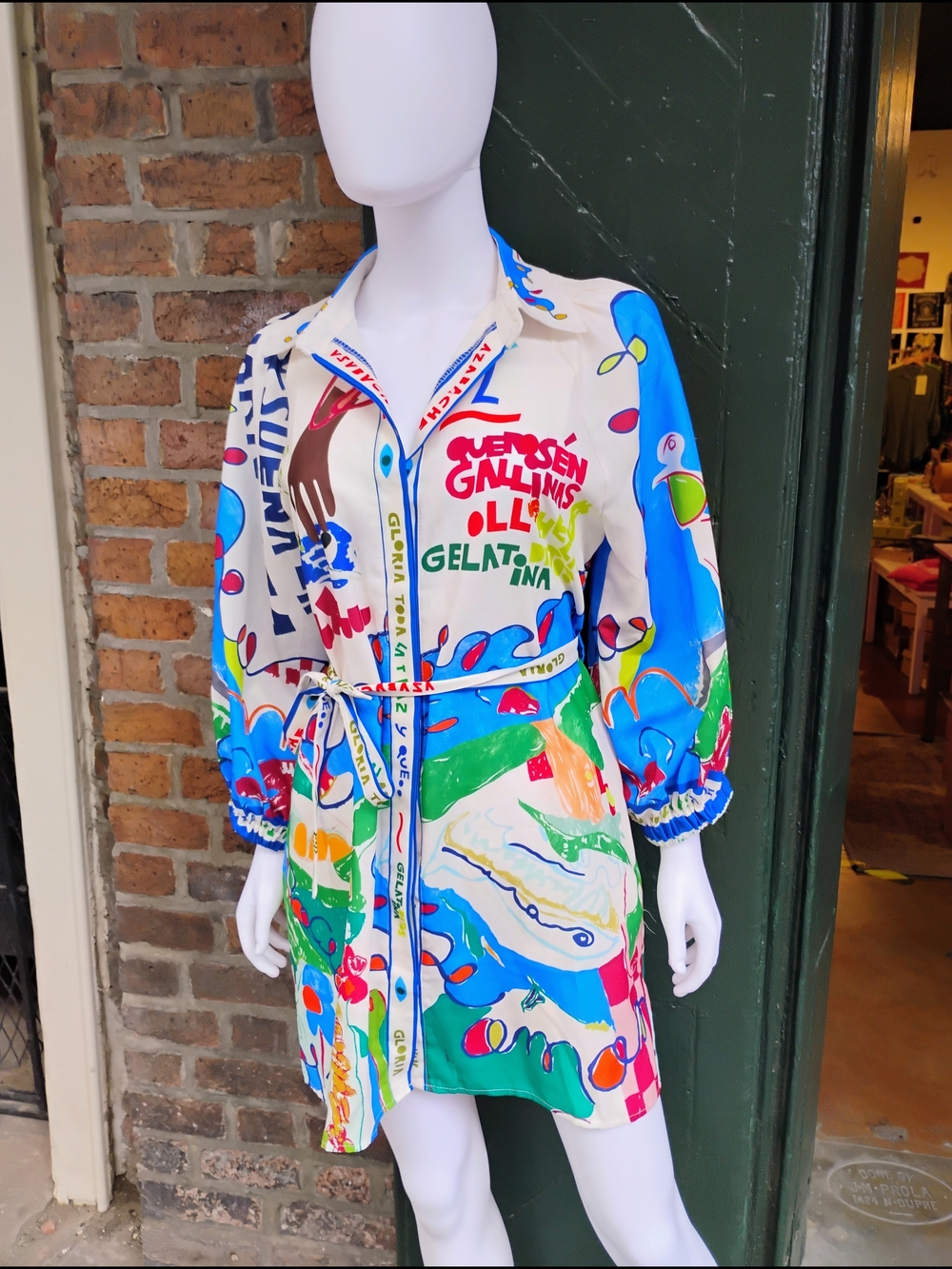 Vibrant Graphic Print Mini Dress